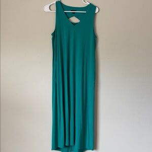JJill Wearever XS petite turquoise maxi dress with keyhole opening in back, EXC!